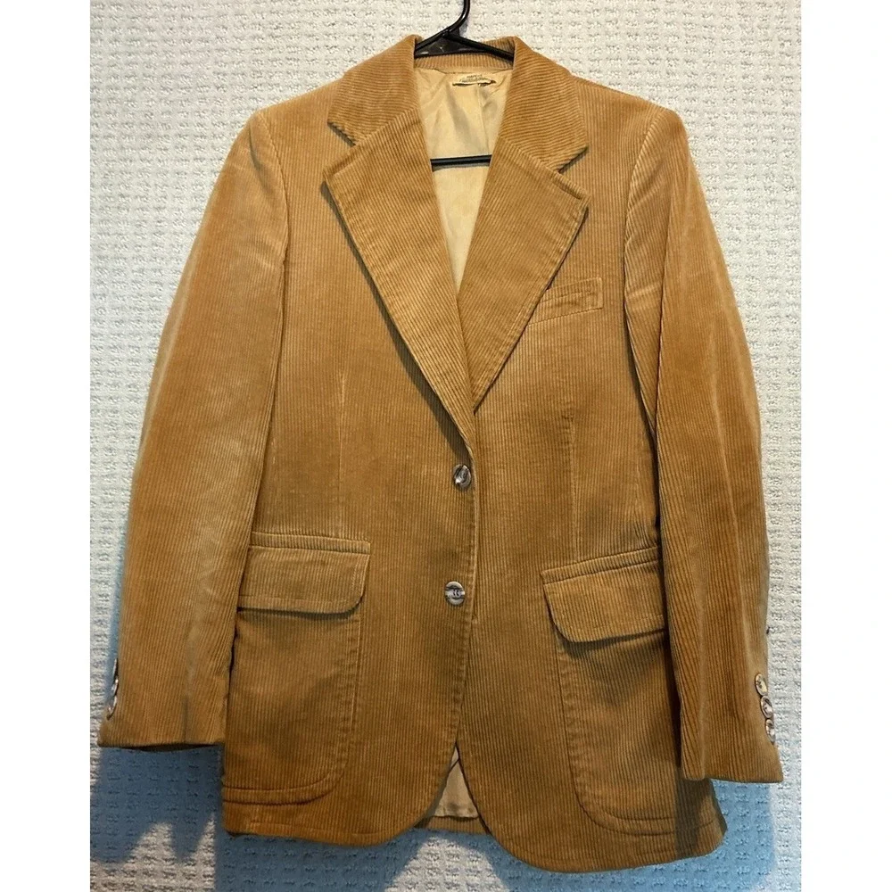 Balmoral Weatherproofs Tan Corduroy Sport Coat Blazer VINTAGE 36R